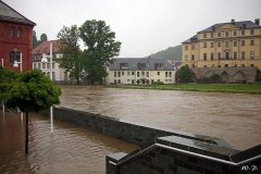 Hochwasser Weiße Elster in Greiz (Bild: W. Preißler)